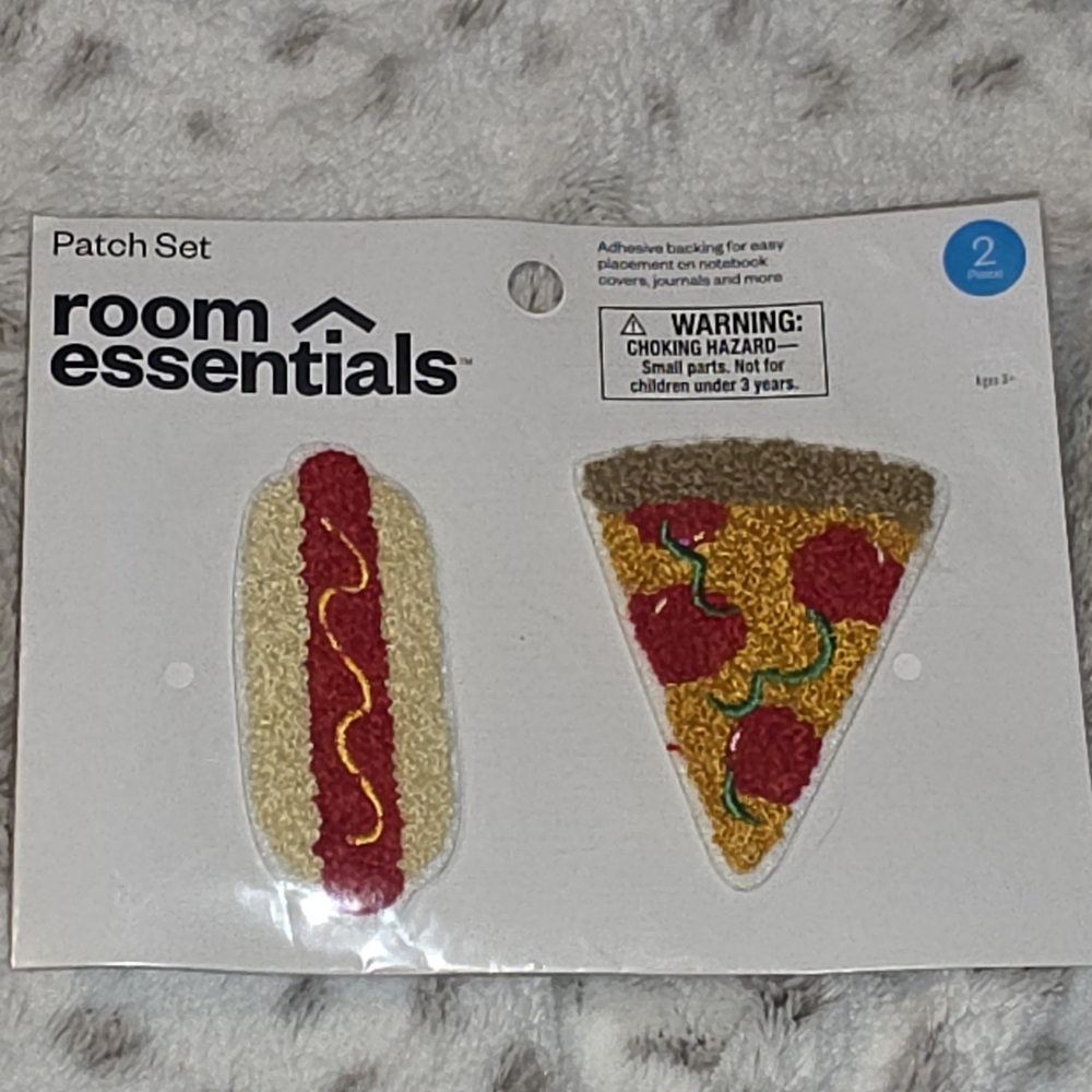 New Target Room Essential Patches Hot Dog & Pizza Self Adhesive Decals Notebooks
